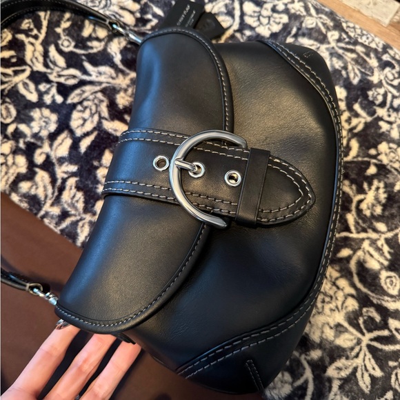 Coach SOHO re-edition Black Leather flap Shoulder Bag - Picture 2 of 11